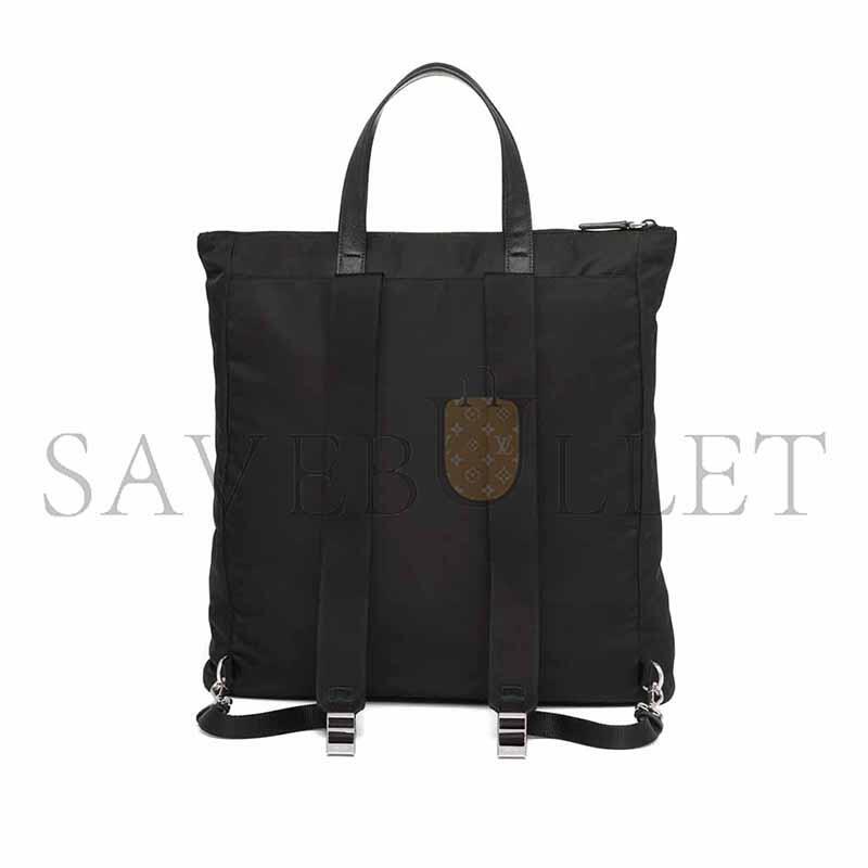 Pra*a saffiano eco-friendly recycled leather handbag 2vg098 (42*38*10cm)